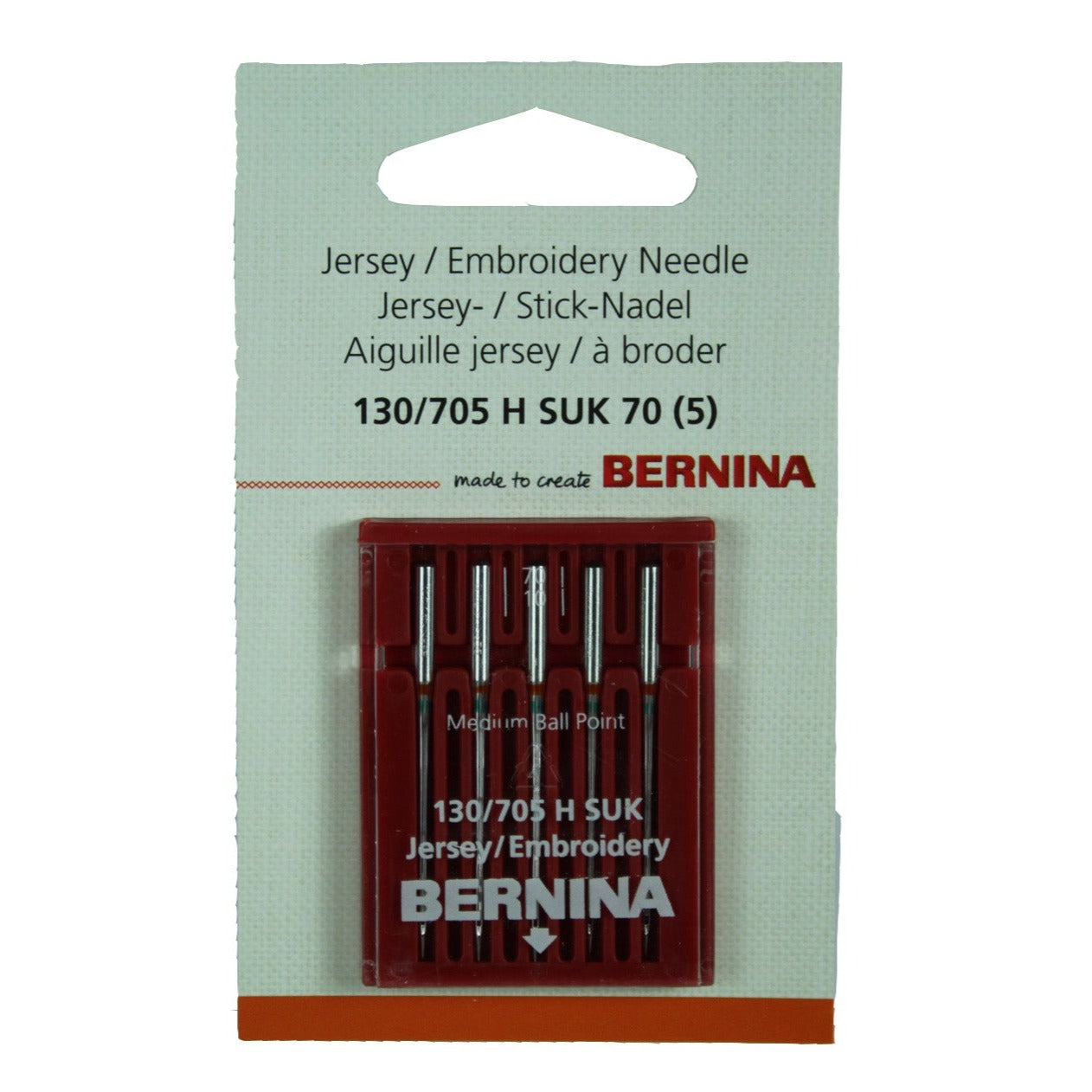 Agujas Bernina sistema 130/705 H SUK para punto.