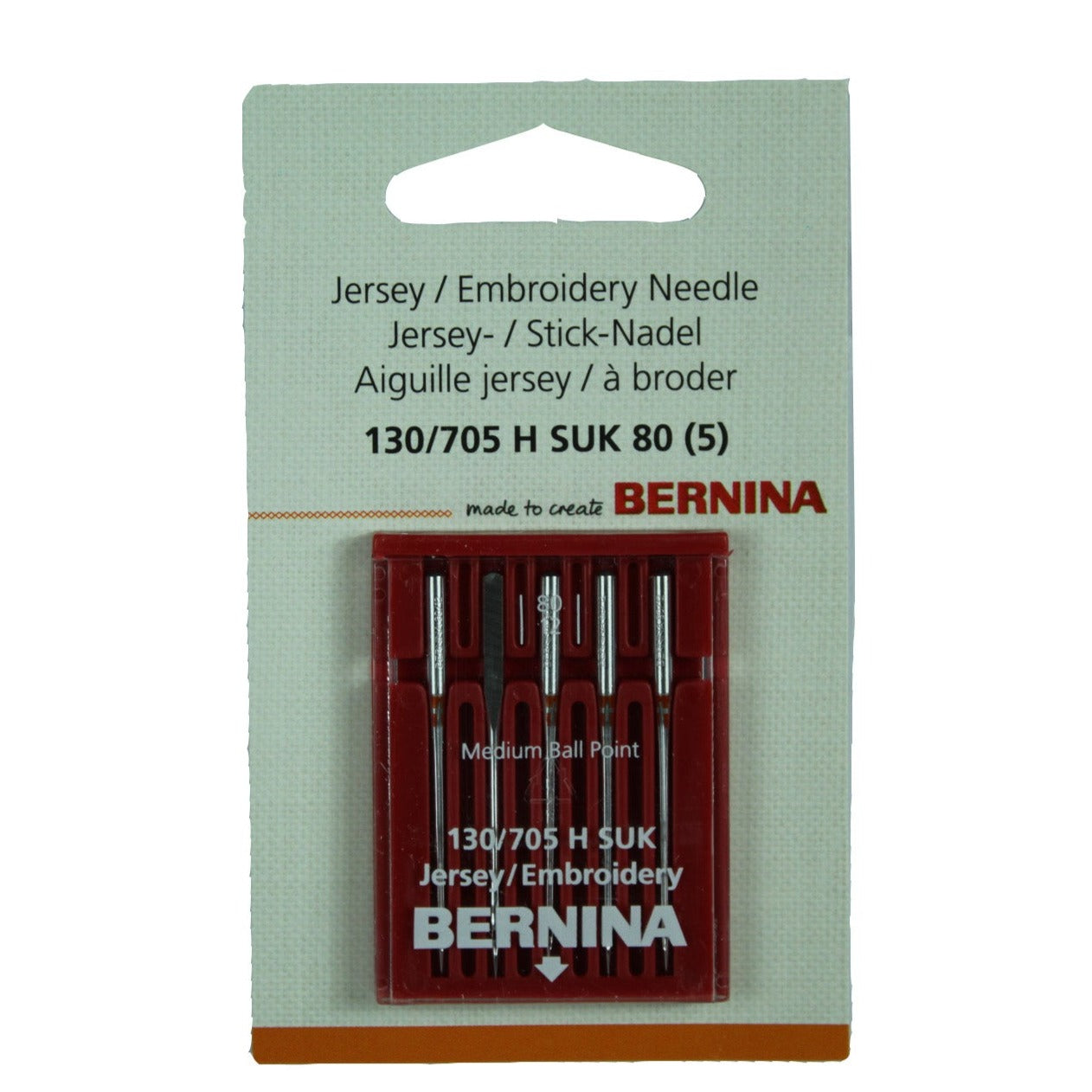 Agujas Bernina sistema 130/705 H SUK para punto.