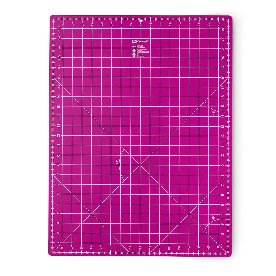 Base de corte Prym, con divisiones en cm/pulgadas, 45x60cm, rosa
