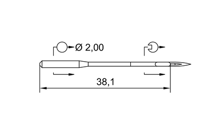Agujas Schmetz sistema 134-35 R con punta redonda normal.
