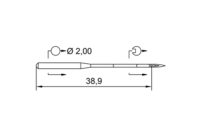 Agujas Schmetz sistema 135x16 R TW  para coser cuero, cuero artificial, piel o similares.