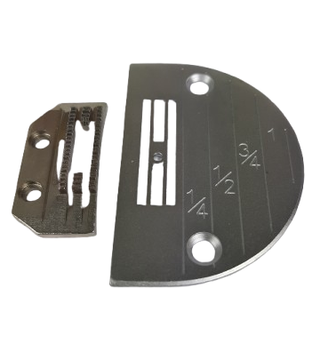 Juego de placa de agujas y dientes, para máquina industrial de pespunte recto.