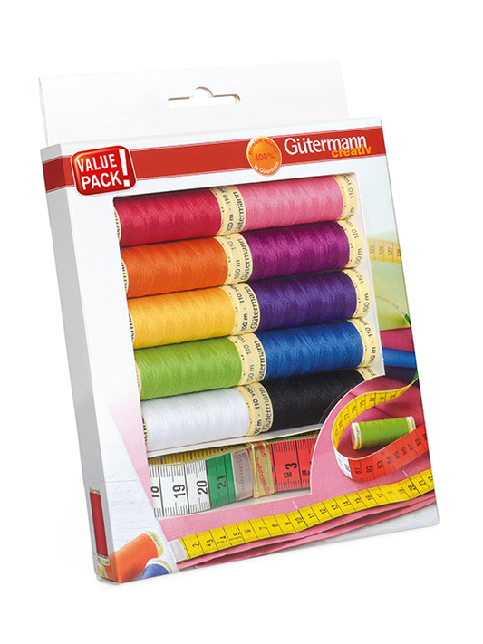 Set 10 bobinas Gütermann Coselotodo + cinta métrica de sastre
