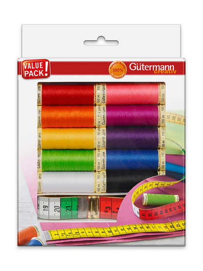 Set 10 bobinas Gütermann Coselotodo + cinta métrica de sastre