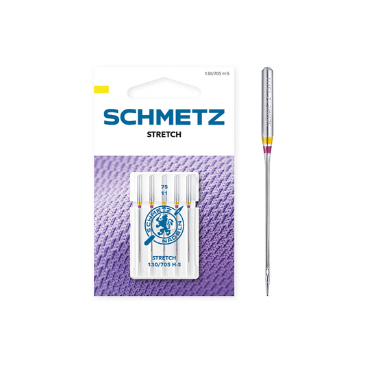 Agujas Schmetz sistema 130/705 H-S Stretch para punto y lycra.